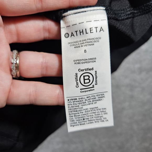 NWOT Athleta Sz 8 Expedition Black Lightweight‎ Quick Dry Sleeveless Skort Dress - Picture 12 of 13
